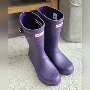 Hunter Original Short Matte Purple Wellies Rain Boots UK 4 US 6 EUR 37